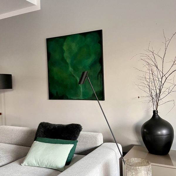 Studium w szmaragdzie 03. 2022 Akryl na płótnie, technika własna 100 cm x 100 cm x 1 cm